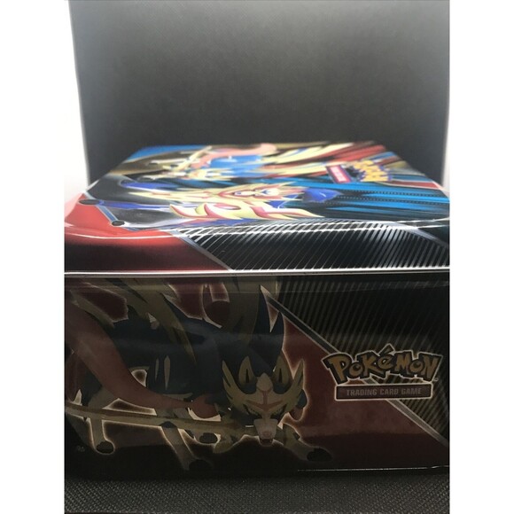 Pokemon Collectors Chest Metal Lunch Box Tin Zacian Zamazenta Sword Shield - Picture 4 of 7
